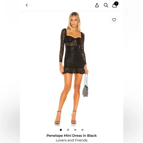 Lovers and Friends Penelope Black Mini Dress NWT REVOLVE - Picture 5 of 9